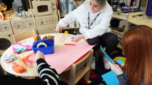 Education and early years students show off new simulated nursery