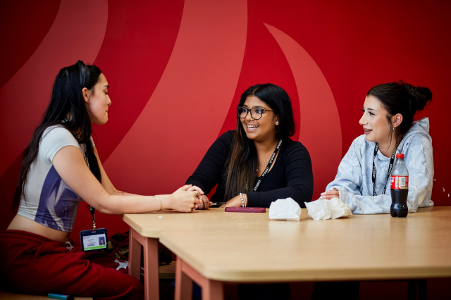 Brooklands students socialize in canteen