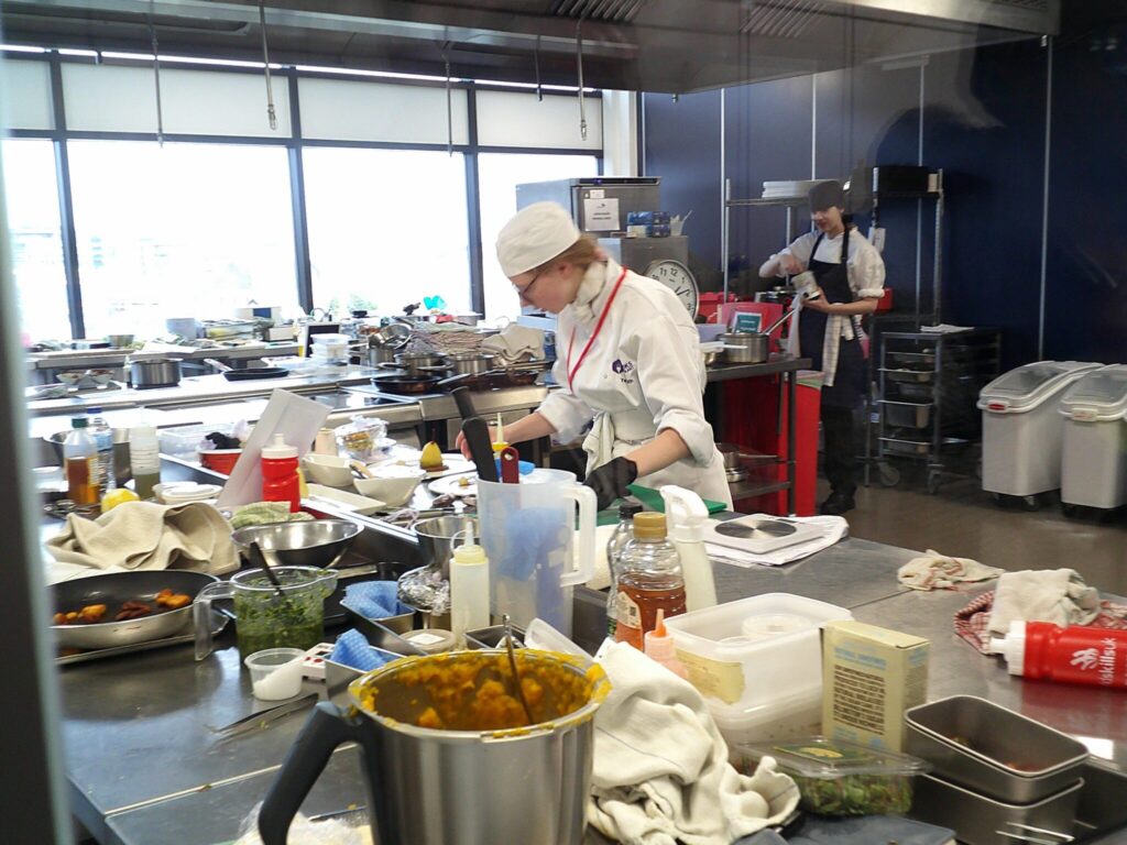 Faye cooks at WorldSkills National final