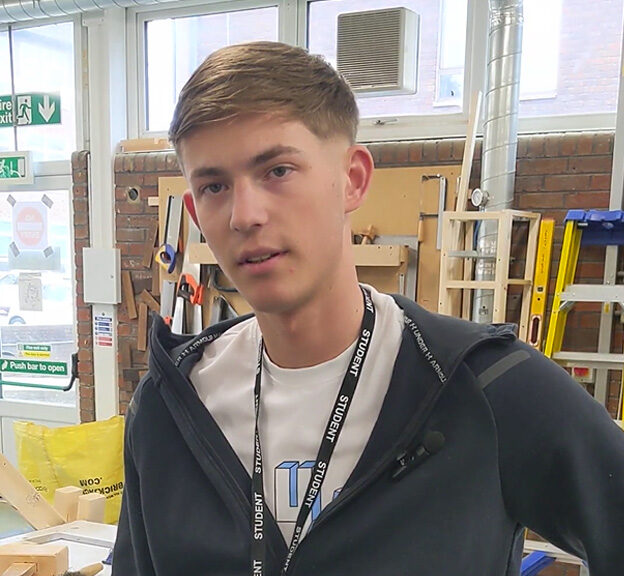 Carpentry student in workshop interview